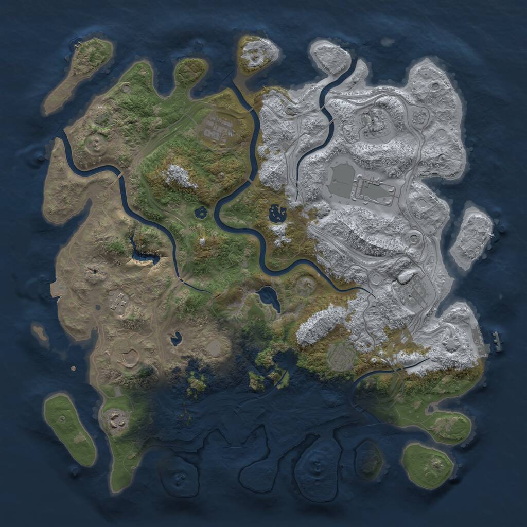 Rust Map: Procedural Map, Size: 4250, Seed: 82257, 14 Monuments