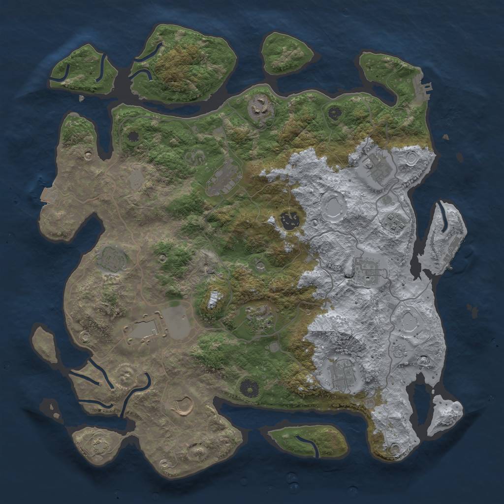 Rust Map: Procedural Map, Size: 4000, Seed: 5504252, 19 Monuments