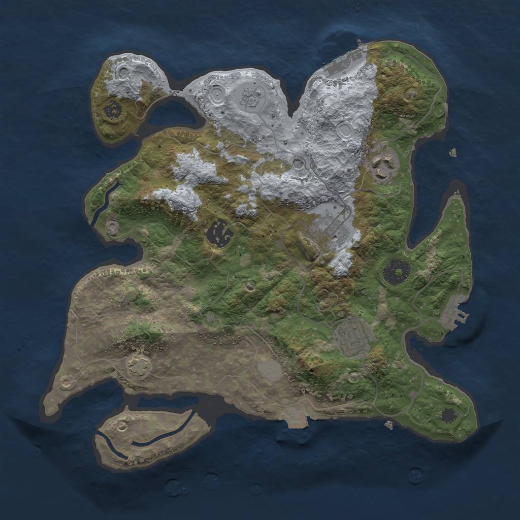 Rust Map: Procedural Map, Size: 3000, Seed: 454576884, 12 Monuments