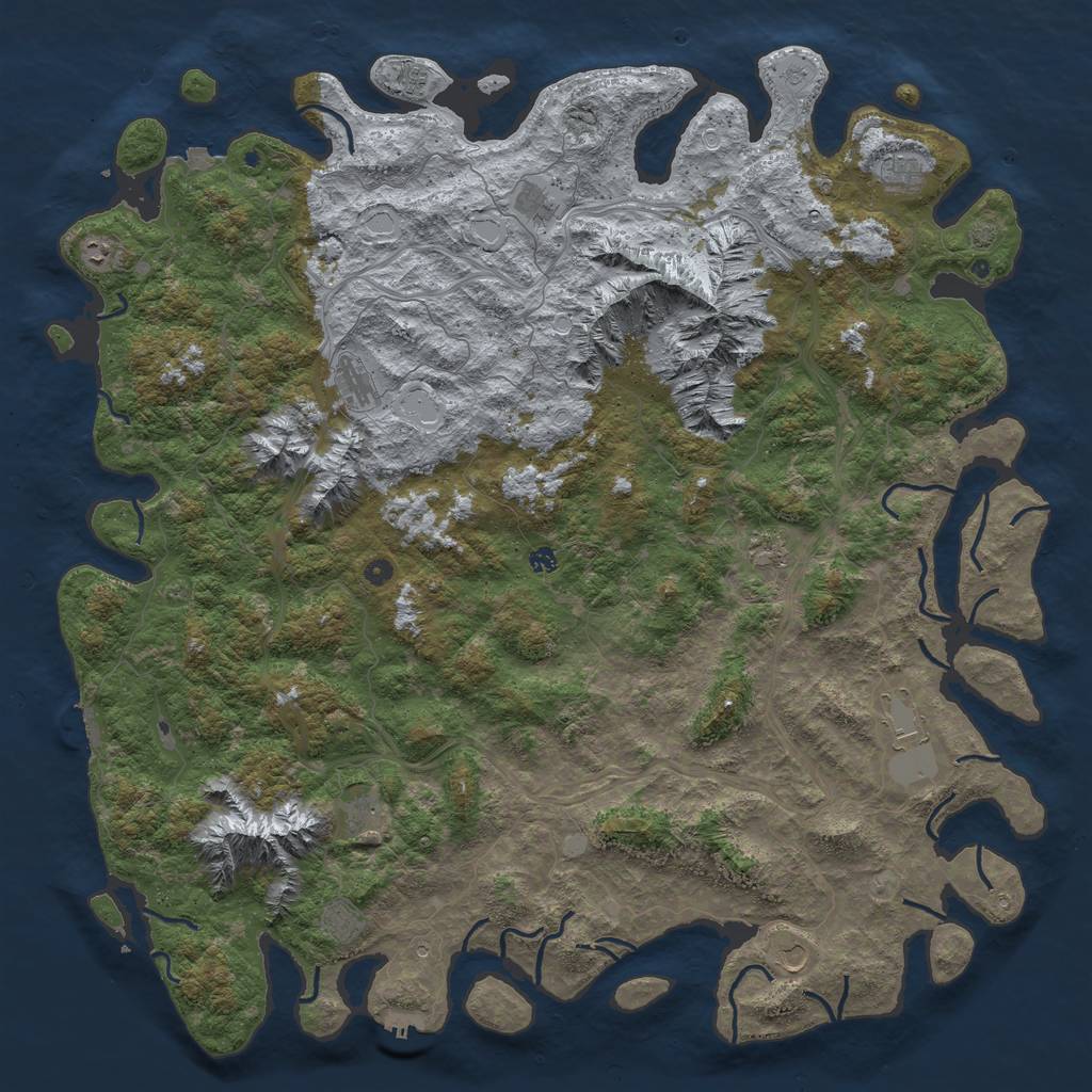 Rust Map: Procedural Map, Size: 6000, Seed: 798006853, 19 Monuments