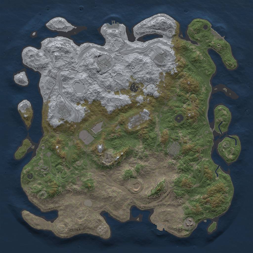 Rust Map: Procedural Map, Size: 4500, Seed: 1981959080, 19 Monuments