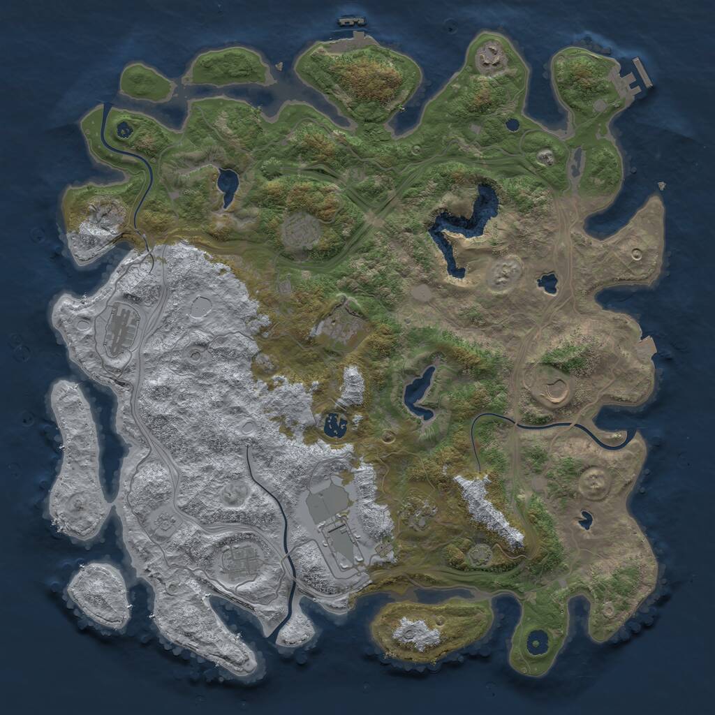 Rust Map: Procedural Map, Size: 4500, Seed: 111007778, 15 Monuments