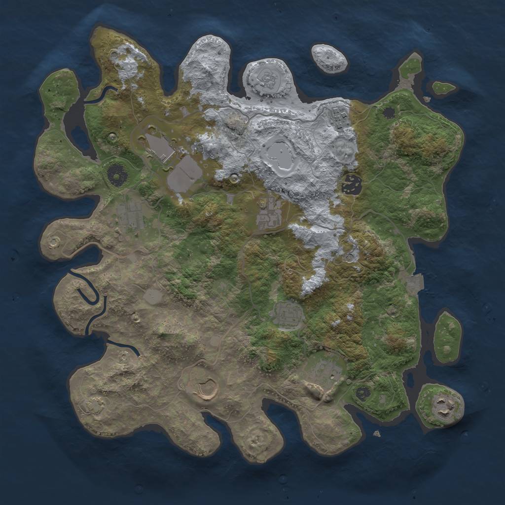 Rust Map: Procedural Map, Size: 3600, Seed: 617867726, 15 Monuments