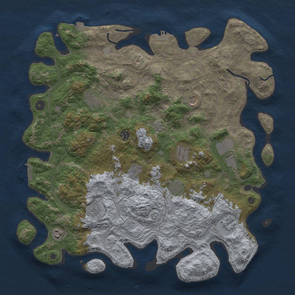 Rust Map: Procedural Map, Size: 4500, Seed: 300792, 19 Monuments