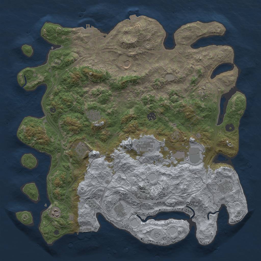 Rust Map: Procedural Map, Size: 4500, Seed: 941867251, 19 Monuments