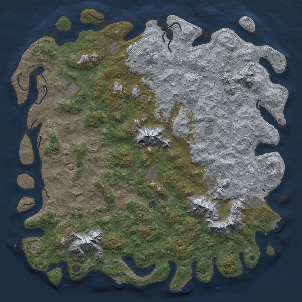 Rust Map: Procedural Map, Size: 6000, Seed: 426426426, 19 Monuments