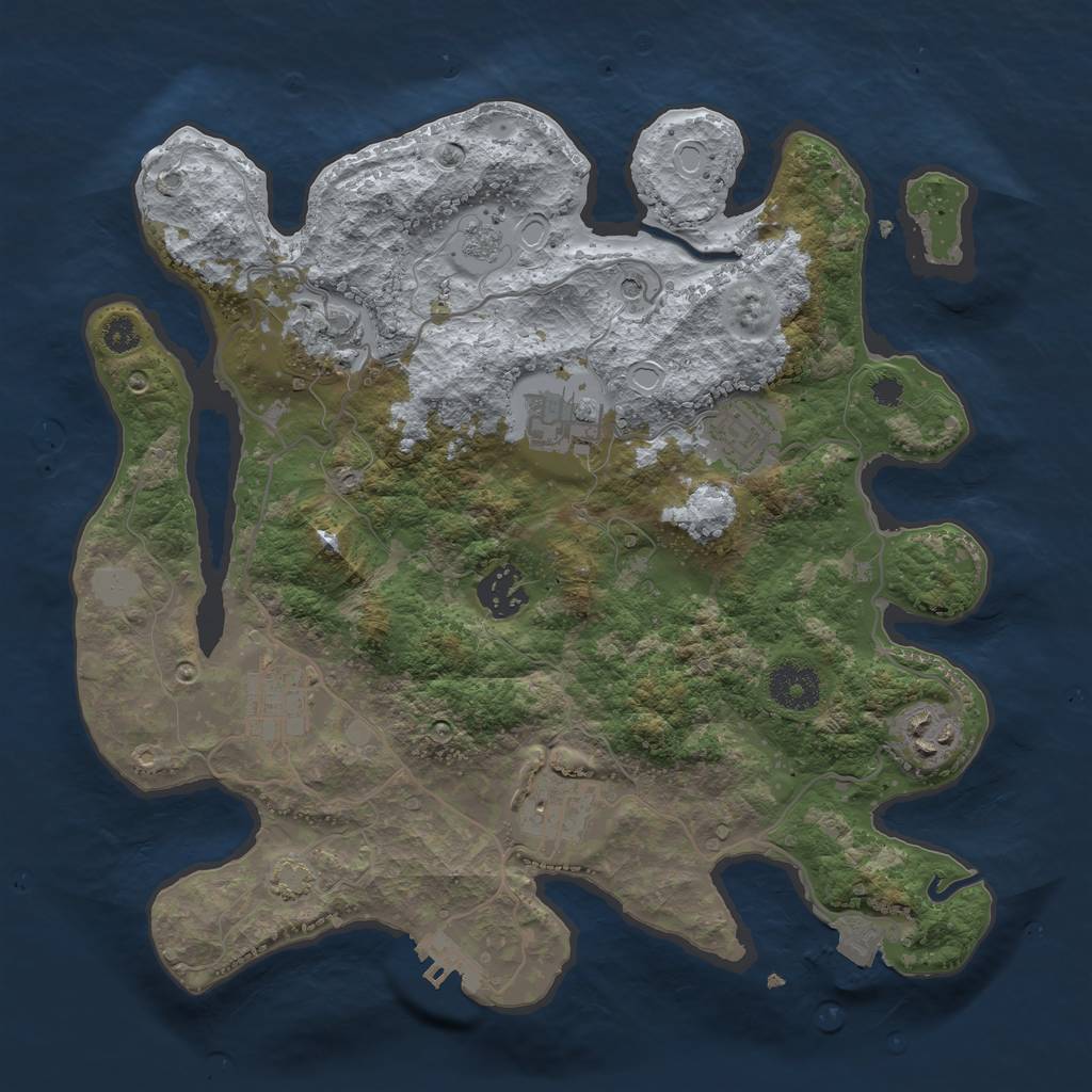 Rust Map: Procedural Map, Size: 3250, Seed: 2447139, 14 Monuments