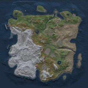 Thumbnail Rust Map: Procedural Map, Size: 3500, Seed: 2095494266, 13 Monuments