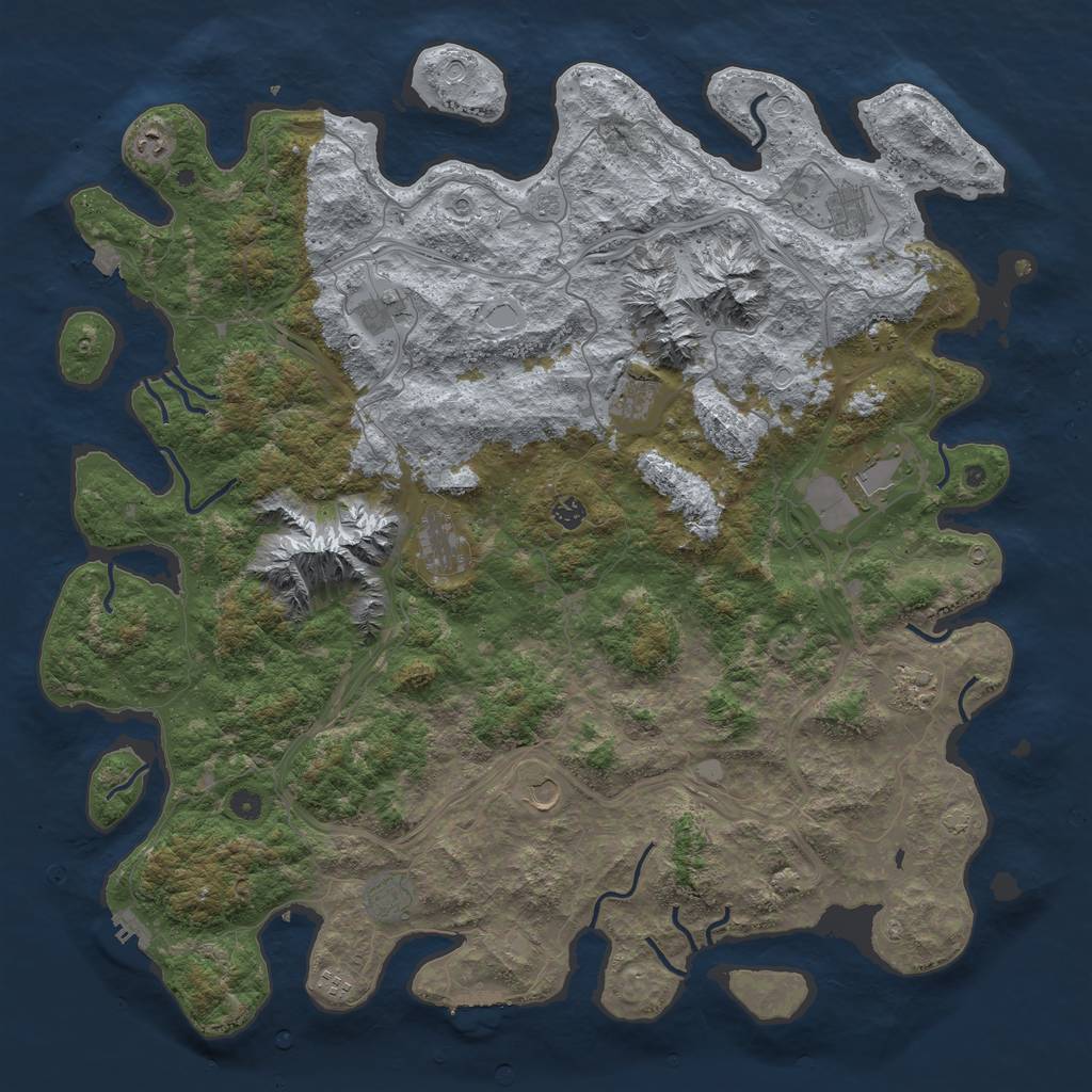 Rust Map: Procedural Map, Size: 5250, Seed: 1, 19 Monuments