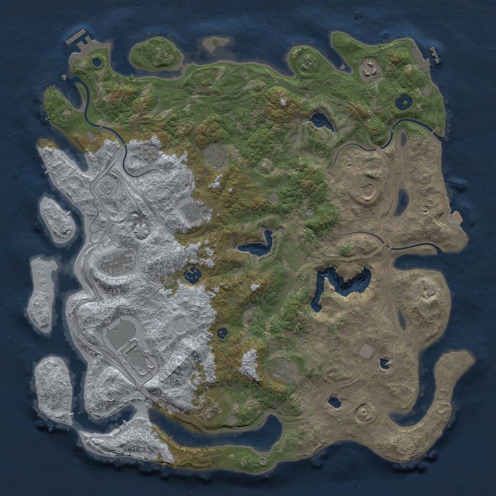 Rust Map: Procedural Map, Size: 4500, Seed: 404205328, 16 Monuments