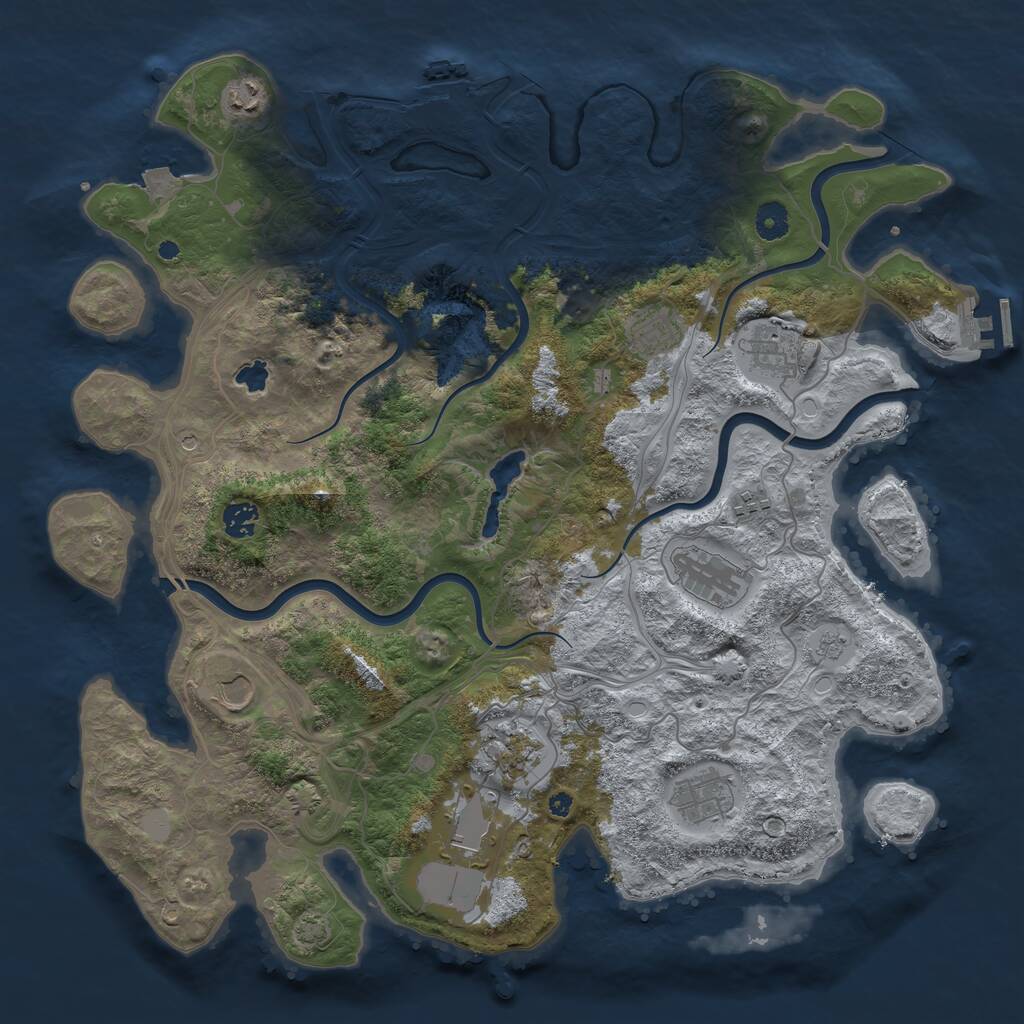 Rust Map: Procedural Map, Size: 4250, Seed: 4244780, 16 Monuments