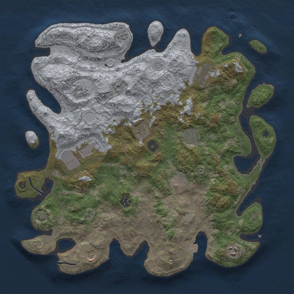 Rust Map: Procedural Map, Size: 4000, Seed: 746056042, 16 Monuments