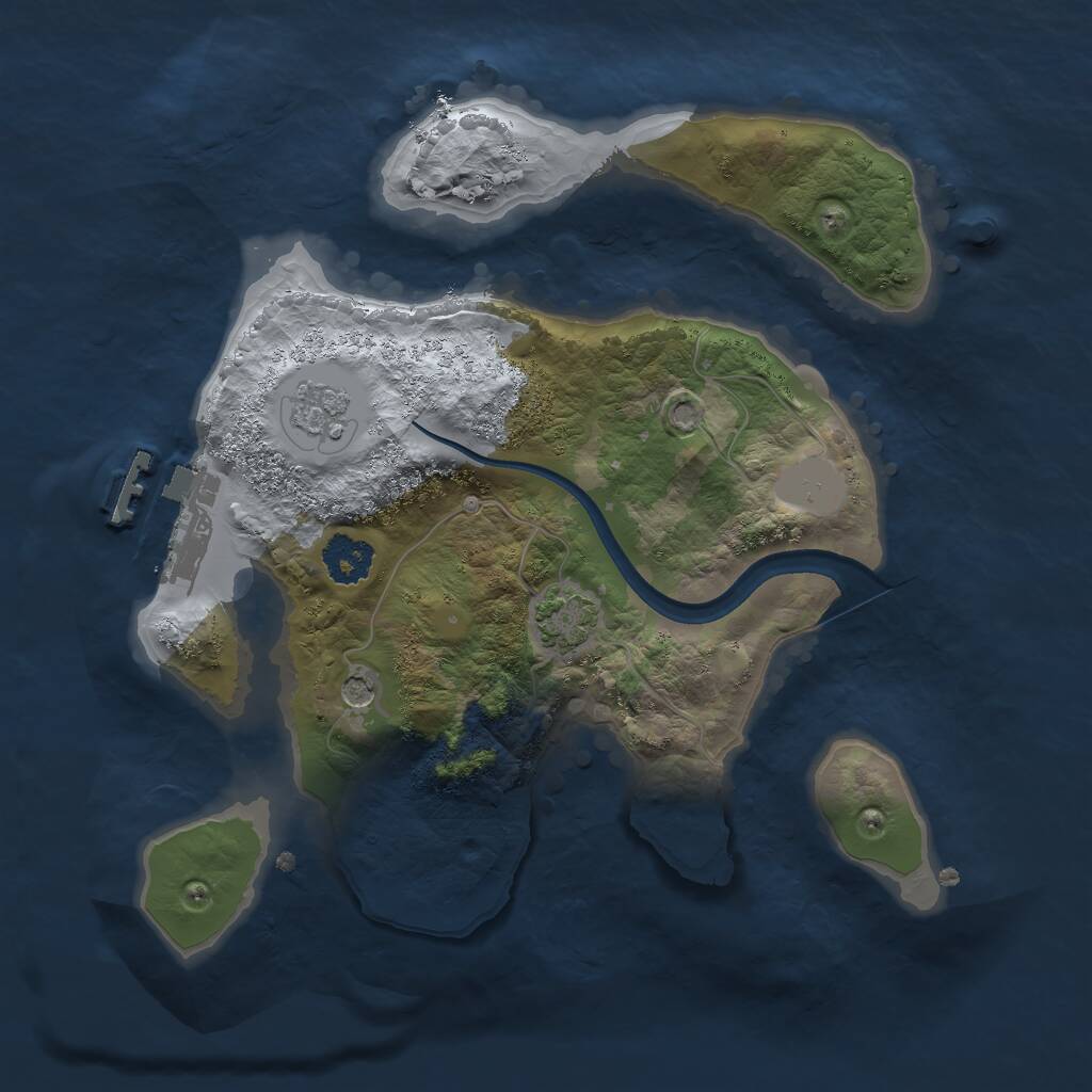 Rust Map: Procedural Map, Size: 2200, Seed: 947779829, 5 Monuments