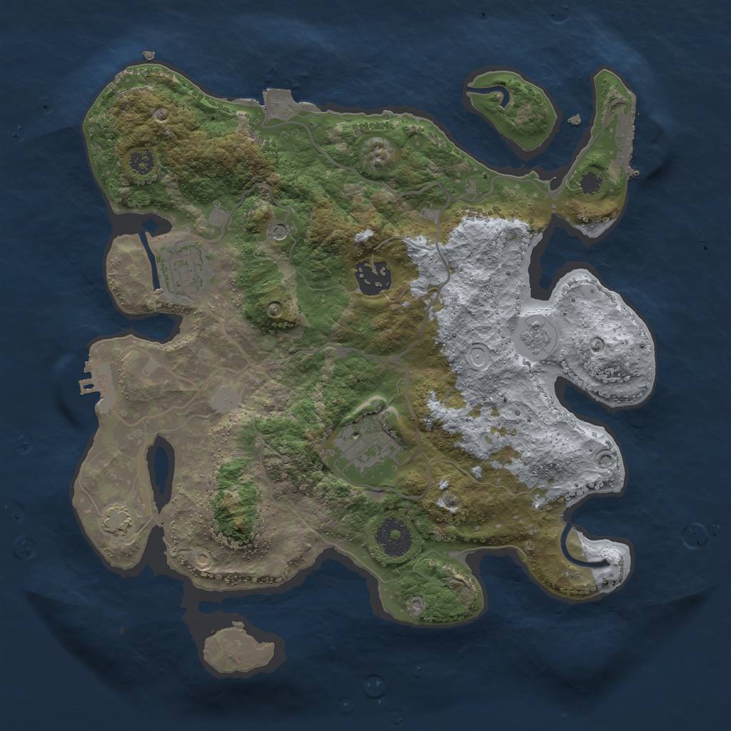 Rust Map: Procedural Map, Size: 3000, Seed: 13305, 11 Monuments