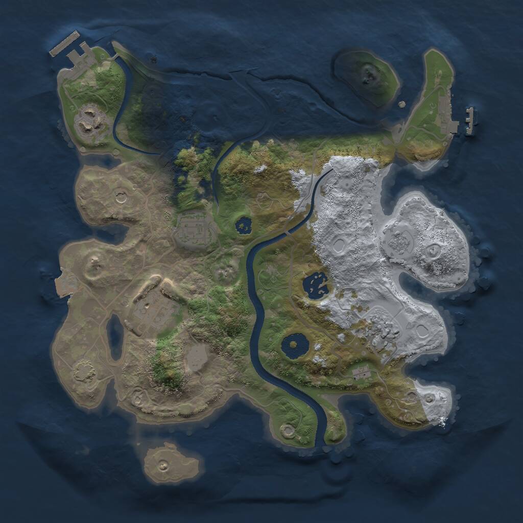 Rust Map: Procedural Map, Size: 3000, Seed: 13305, 11 Monuments