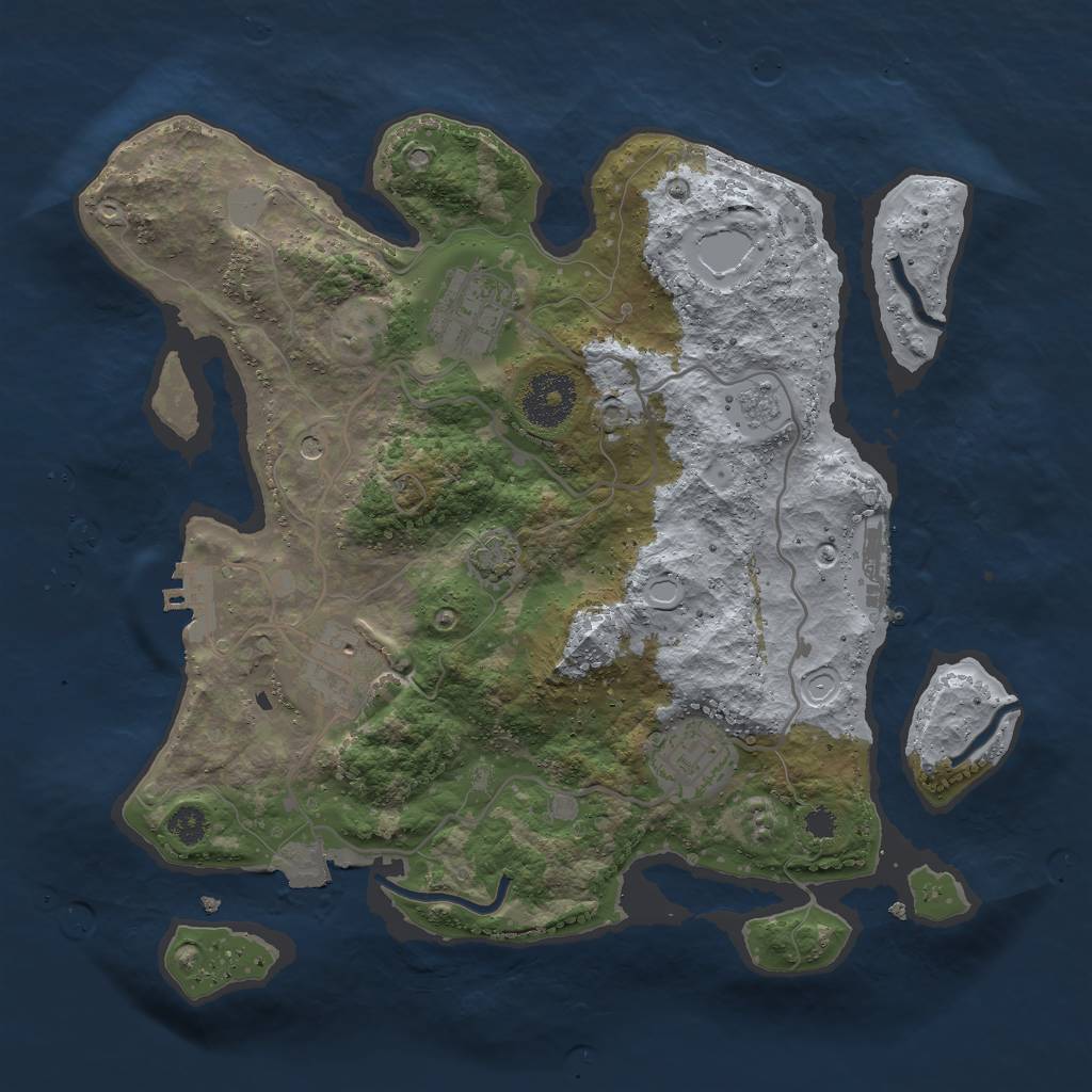 Rust Map: Procedural Map, Size: 3000, Seed: 29073, 11 Monuments