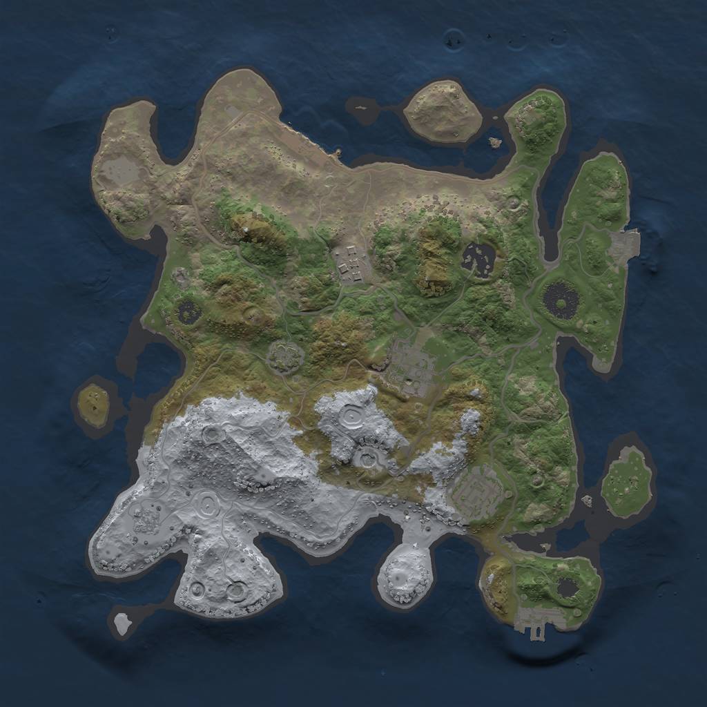 Rust Map: Procedural Map, Size: 3000, Seed: 488434102, 12 Monuments