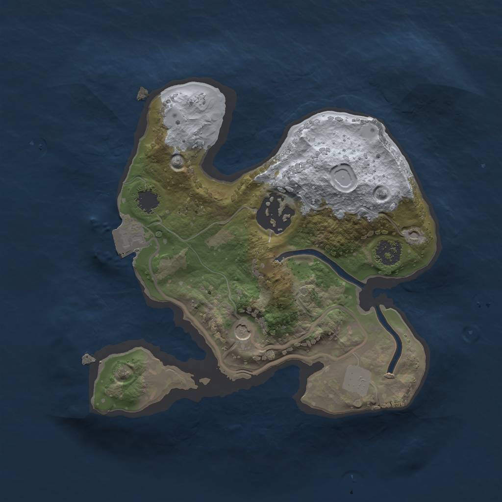 Rust Map: Procedural Map, Size: 2000, Seed: 52146, 5 Monuments