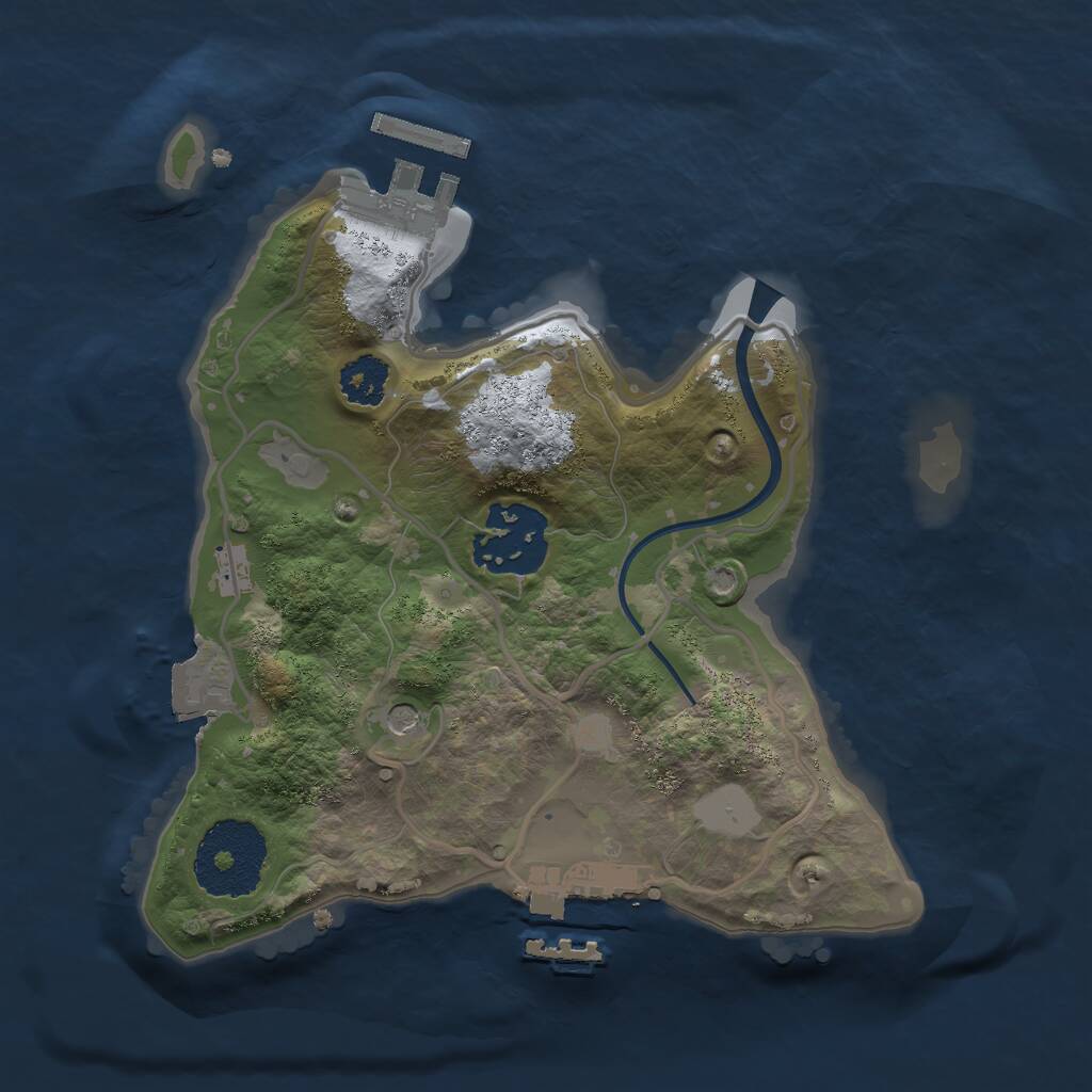 Rust Map: Procedural Map, Size: 2200, Seed: 853269410, 5 Monuments