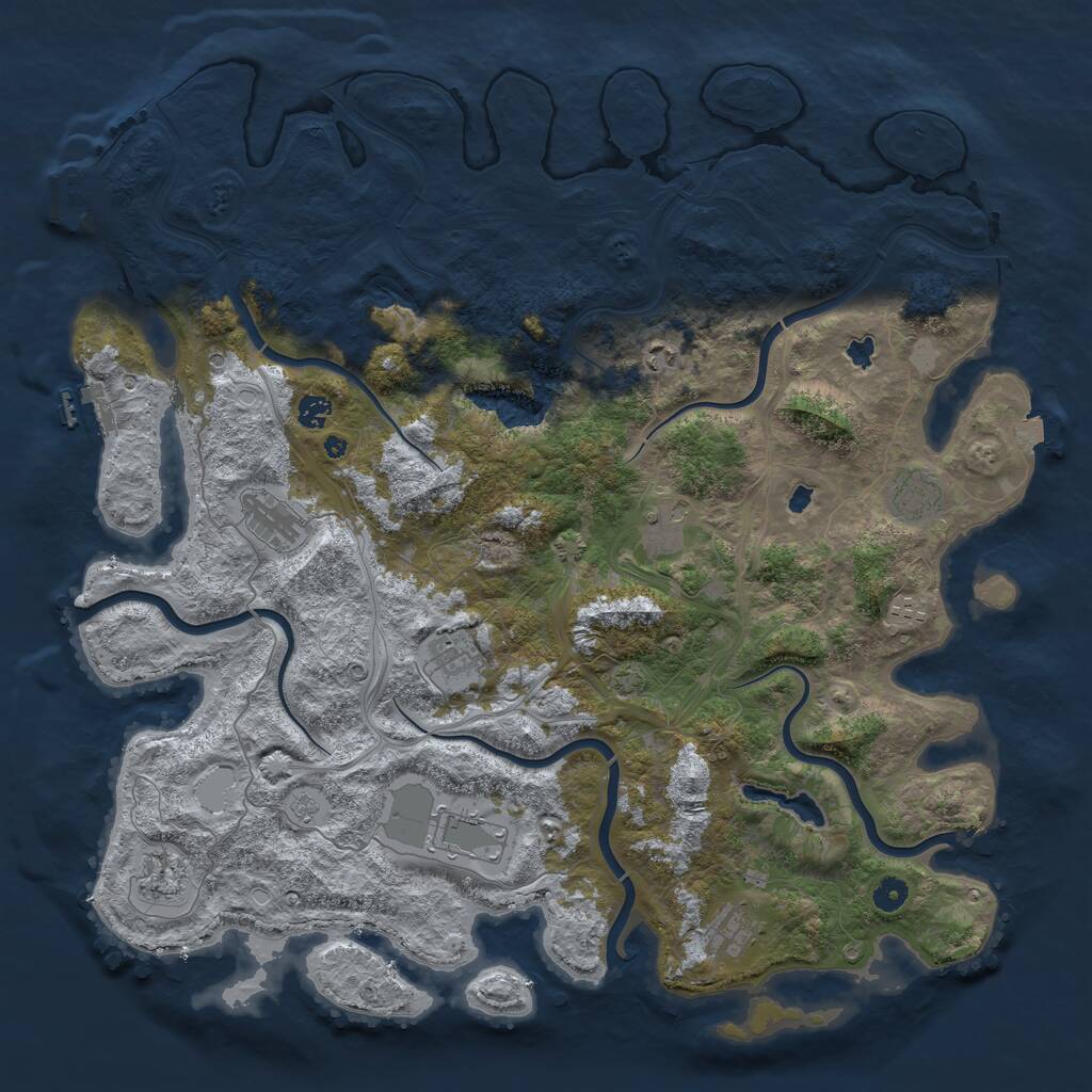 Rust Map: Procedural Map, Size: 4800, Seed: 2404, 16 Monuments