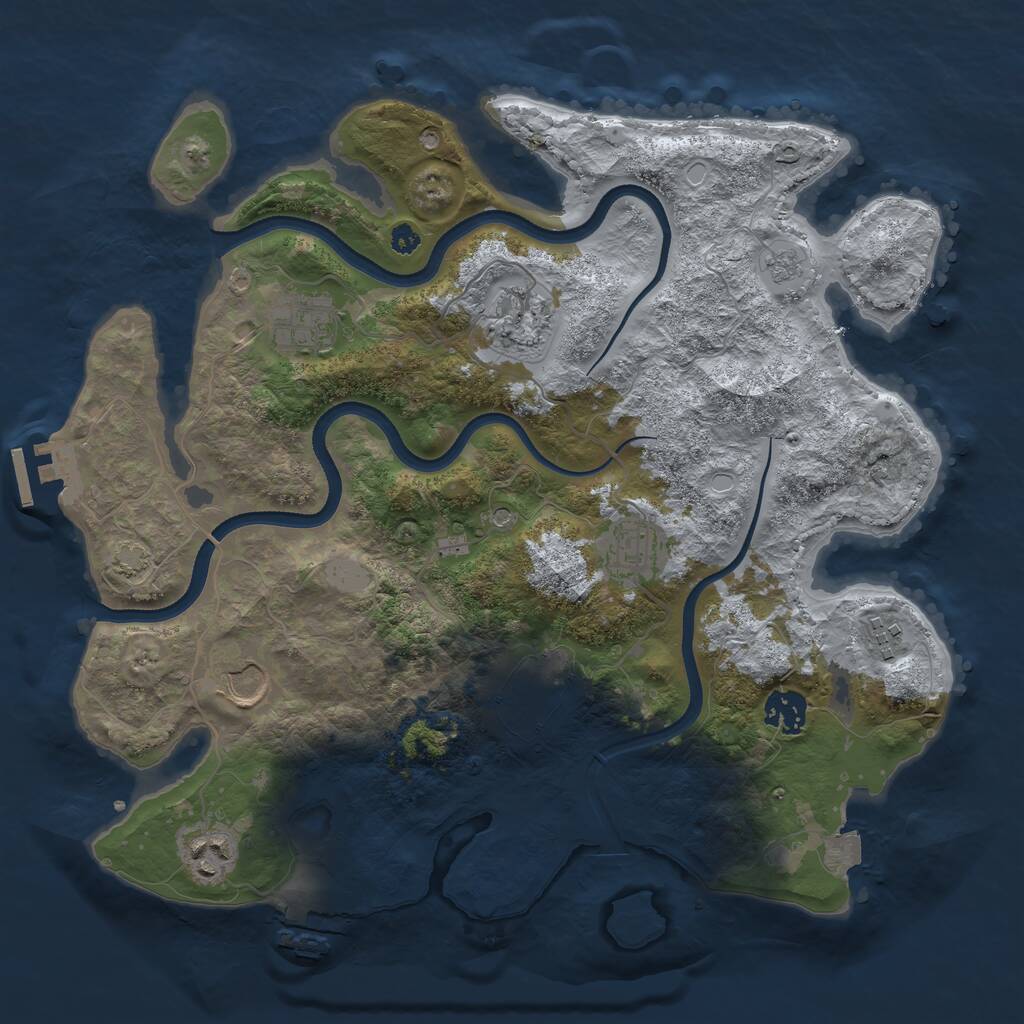 Rust Map: Procedural Map, Size: 3500, Seed: 5698563, 14 Monuments