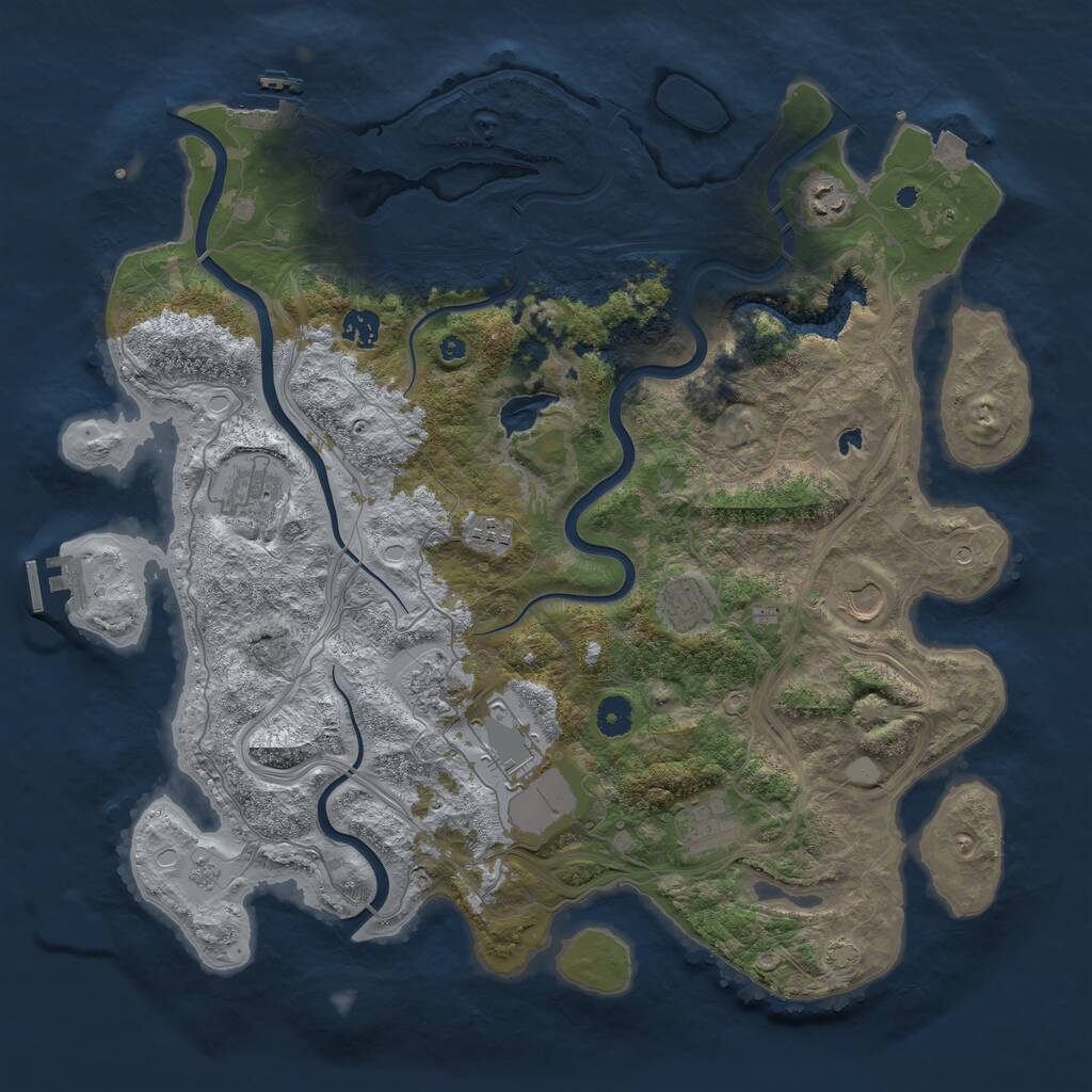 Rust Map: Procedural Map, Size: 4250, Seed: 2011844574, 15 Monuments