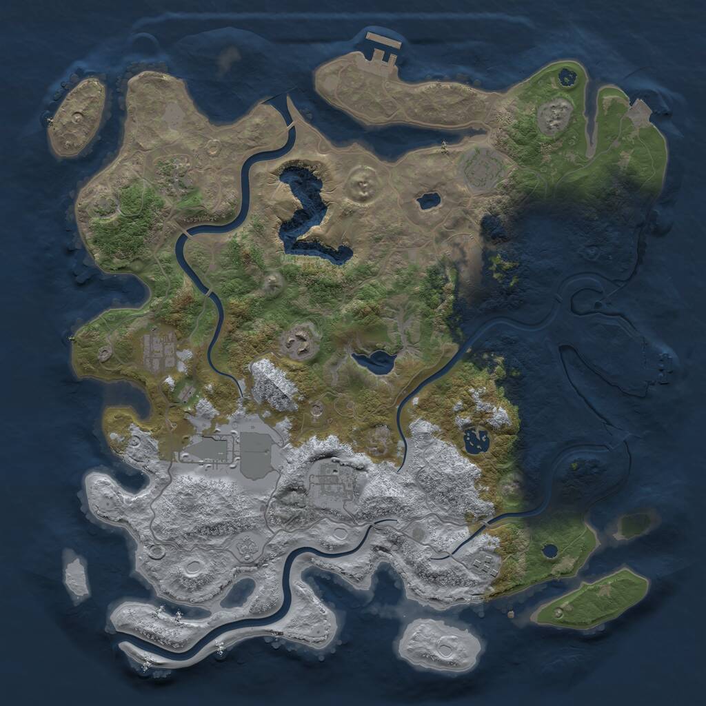 Rust Map: Procedural Map, Size: 4000, Seed: 1196478753, 15 Monuments