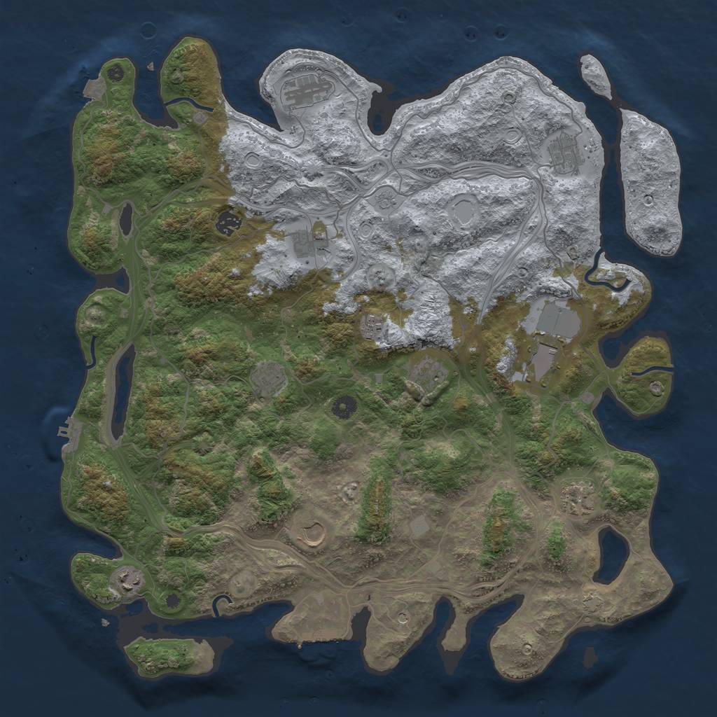 Rust Map: Procedural Map, Size: 4500, Seed: 618984926, 19 Monuments