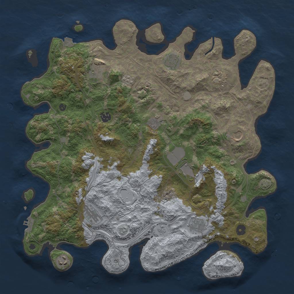 Rust Map: Procedural Map, Size: 4250, Seed: 1358929043, 18 Monuments
