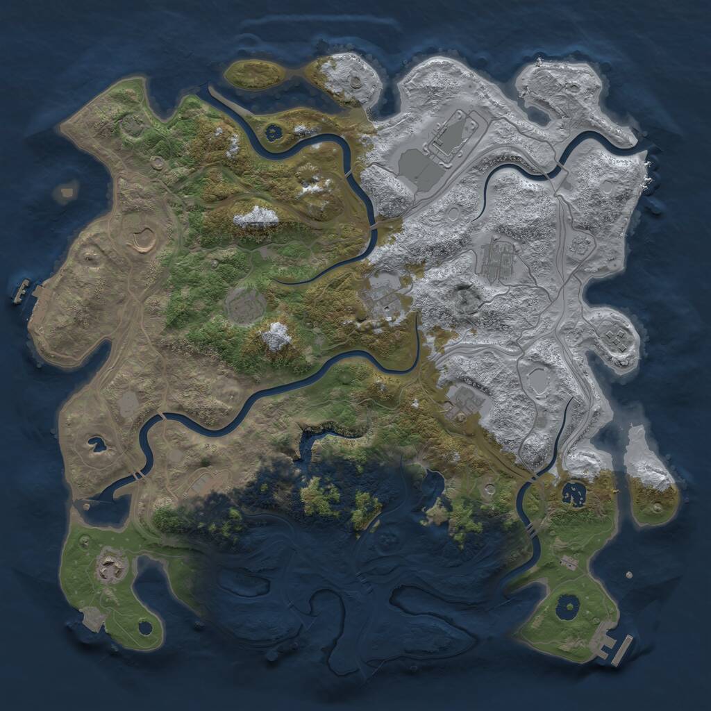 Rust Map: Procedural Map, Size: 4250, Seed: 290497280, 16 Monuments