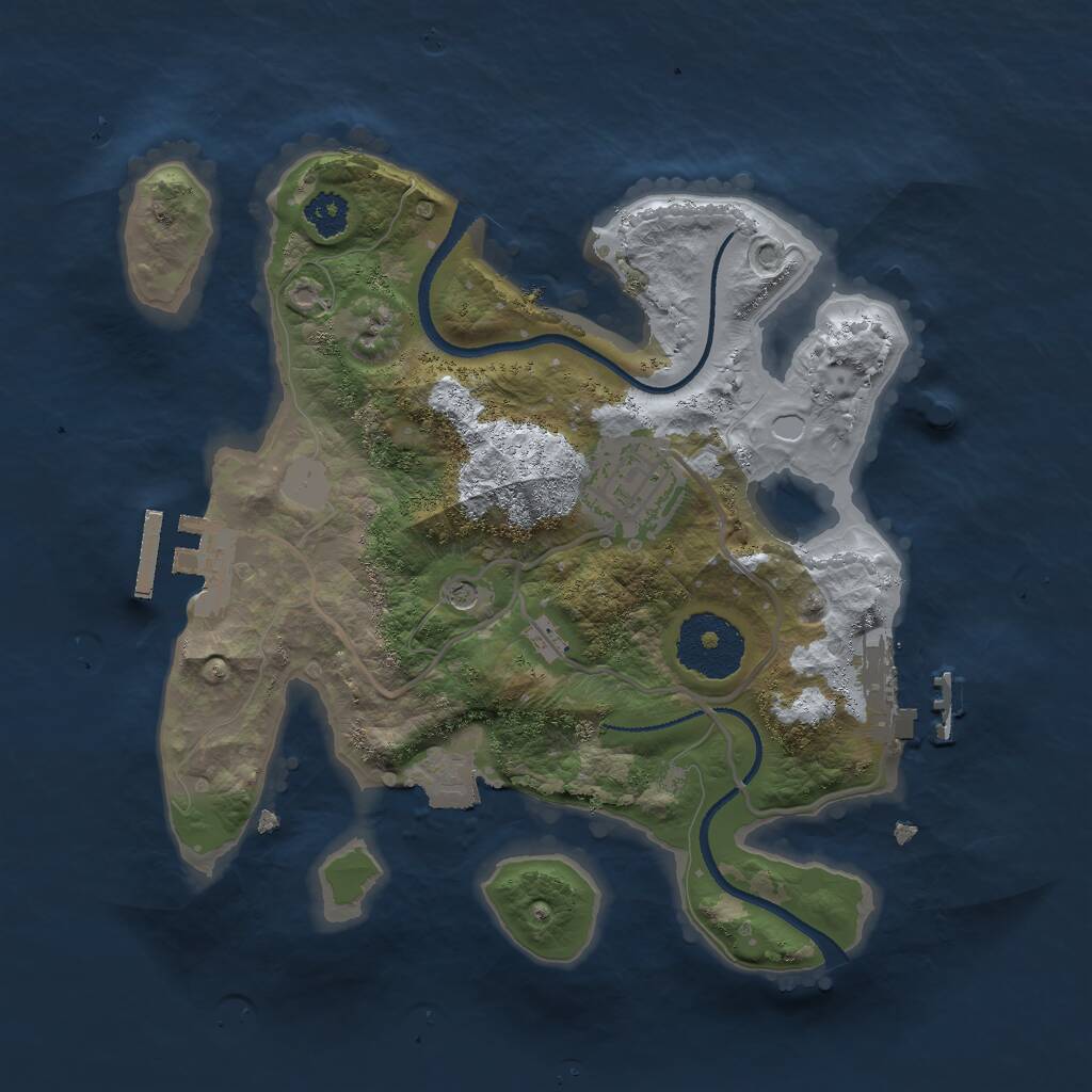 Rust Map: Procedural Map, Size: 2500, Seed: 15415, 5 Monuments