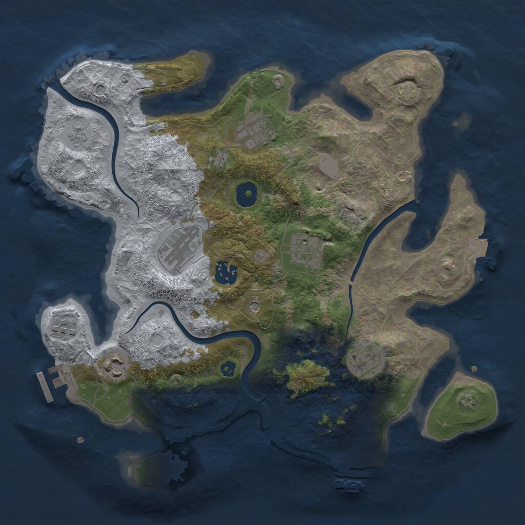 Rust Map: Procedural Map, Size: 3333, Seed: 9162023, 13 Monuments