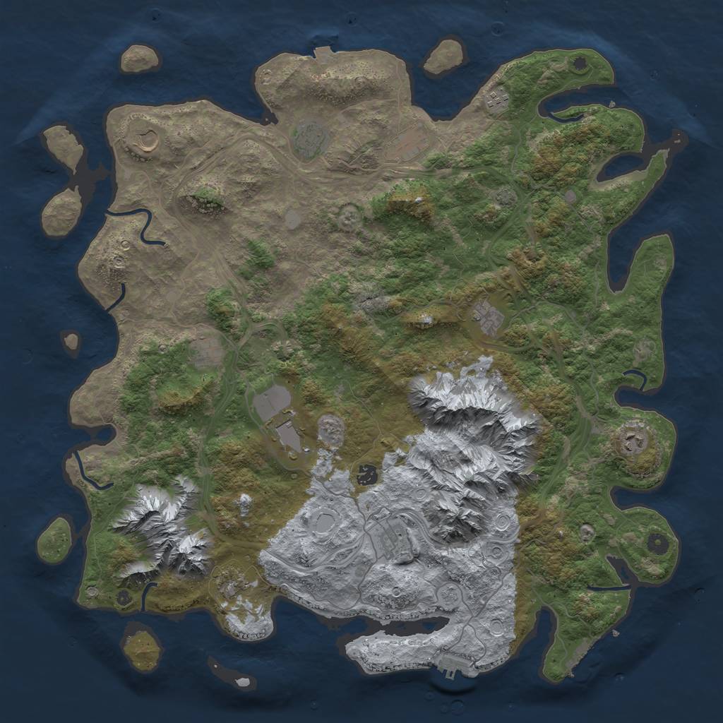 Rust Map: Procedural Map, Size: 5000, Seed: 1027595899, 19 Monuments