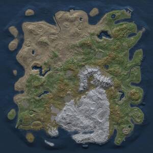 Thumbnail Rust Map: Procedural Map, Size: 5000, Seed: 1027595899, 17 Monuments