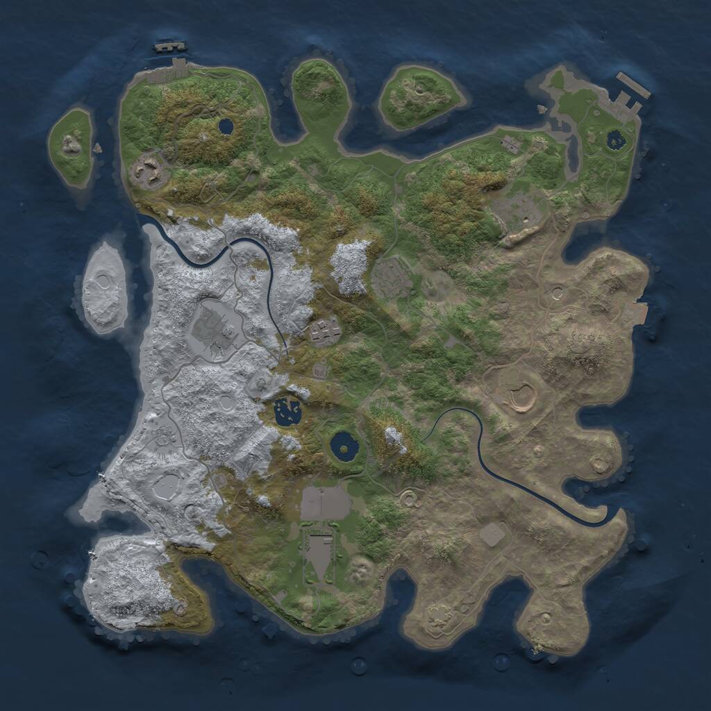 Rust Map: Procedural Map, Size: 3750, Seed: 87782509, 14 Monuments