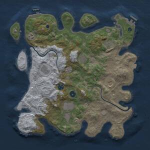 Thumbnail Rust Map: Procedural Map, Size: 3750, Seed: 87782509, 14 Monuments