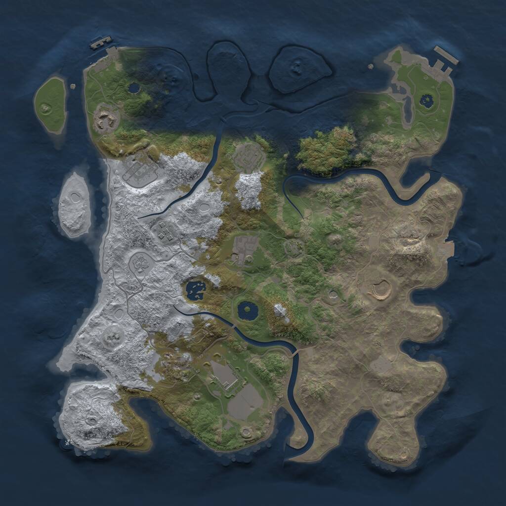 Rust Map: Procedural Map, Size: 3750, Seed: 87782509, 15 Monuments