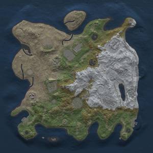 Thumbnail Rust Map: Procedural Map, Size: 3500, Seed: 1123550370, 17 Monuments