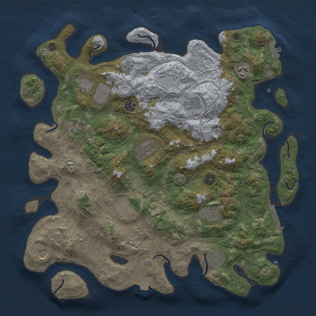 Rust Map: Procedural Map, Size: 4250, Seed: 224600714, 19 Monuments