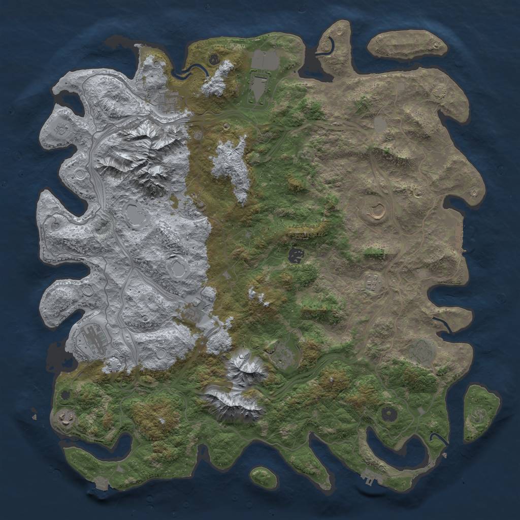 Rust Map: Procedural Map, Size: 5000, Seed: 359928846, 19 Monuments