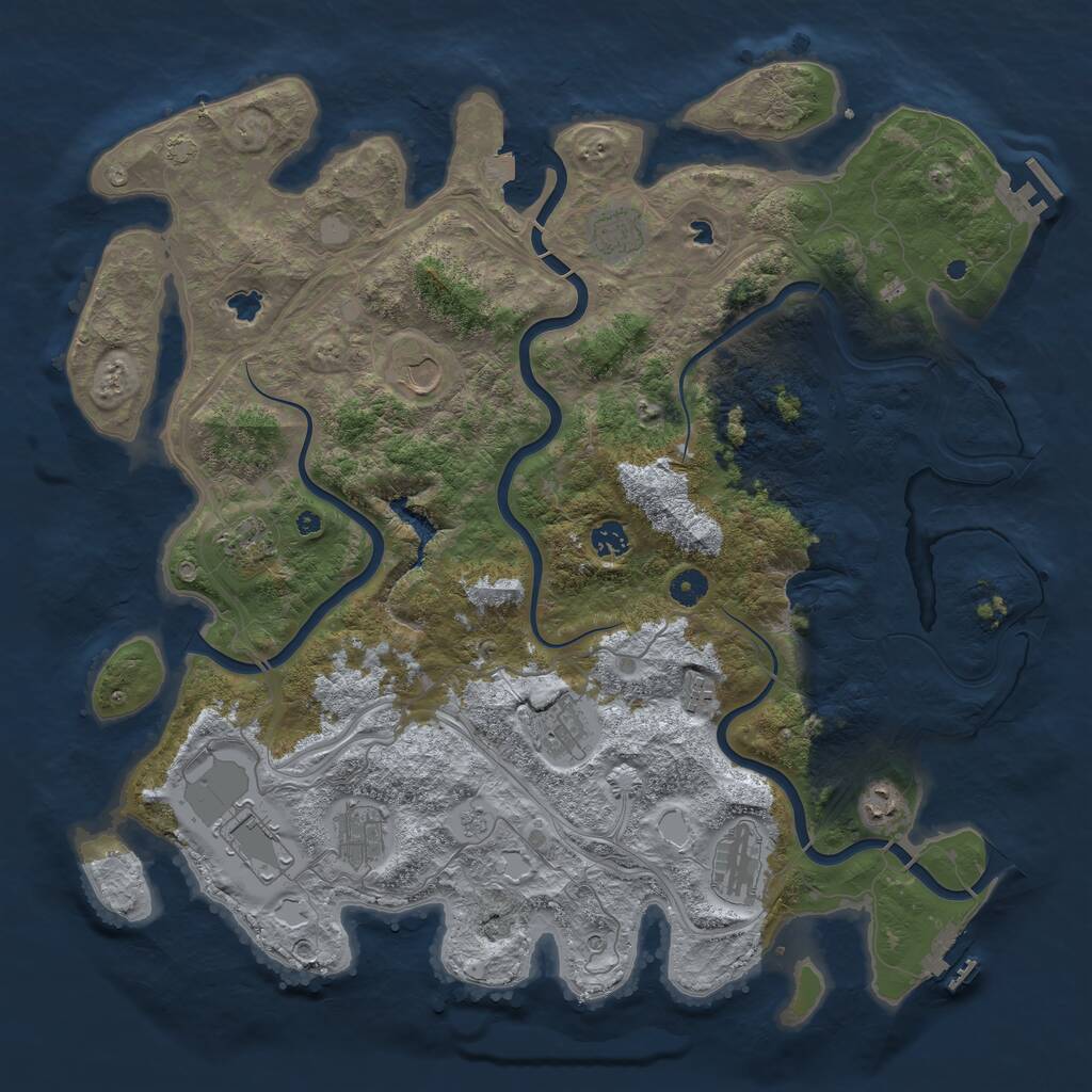 Rust Map: Procedural Map, Size: 4500, Seed: 881832268, 16 Monuments