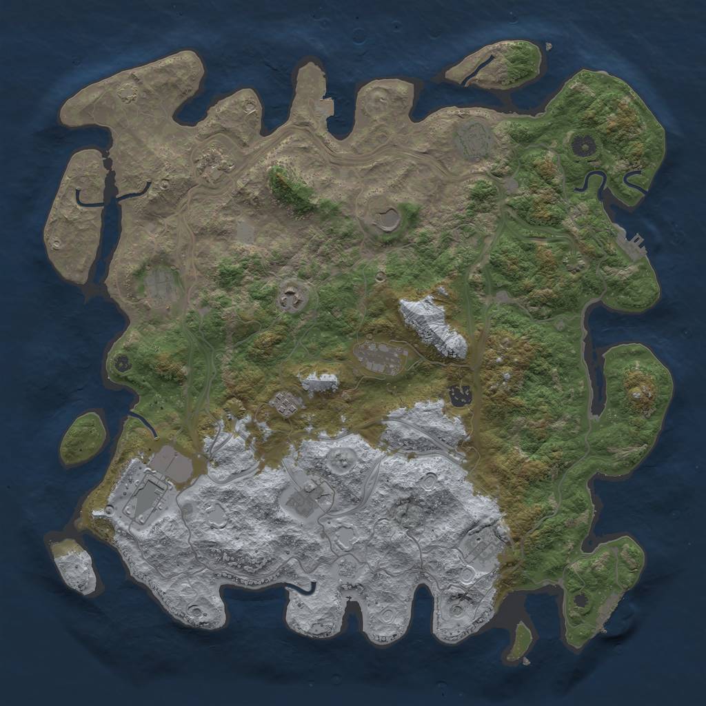 Rust Map: Procedural Map, Size: 4500, Seed: 881832268, 19 Monuments