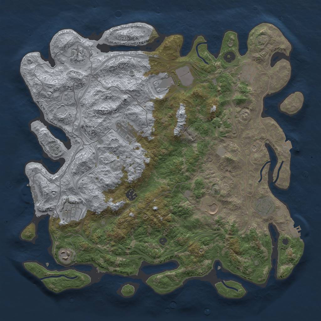 Rust Map: Procedural Map, Size: 4300, Seed: 13832, 18 Monuments