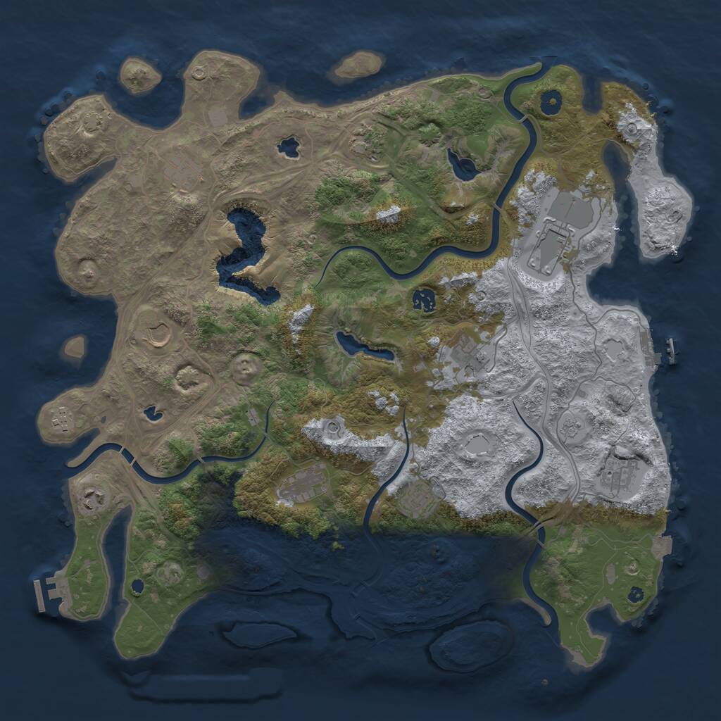 Rust Map: Procedural Map, Size: 4500, Seed: 1608380384, 17 Monuments