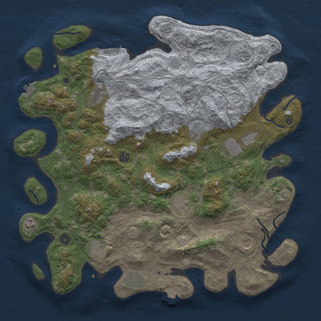 Rust Map: Procedural Map, Size: 4500, Seed: 1634871321, 19 Monuments