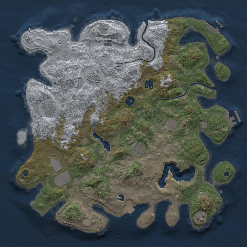 Rust Map: Procedural Map, Size: 4000, Seed: 1630549537, 14 Monuments