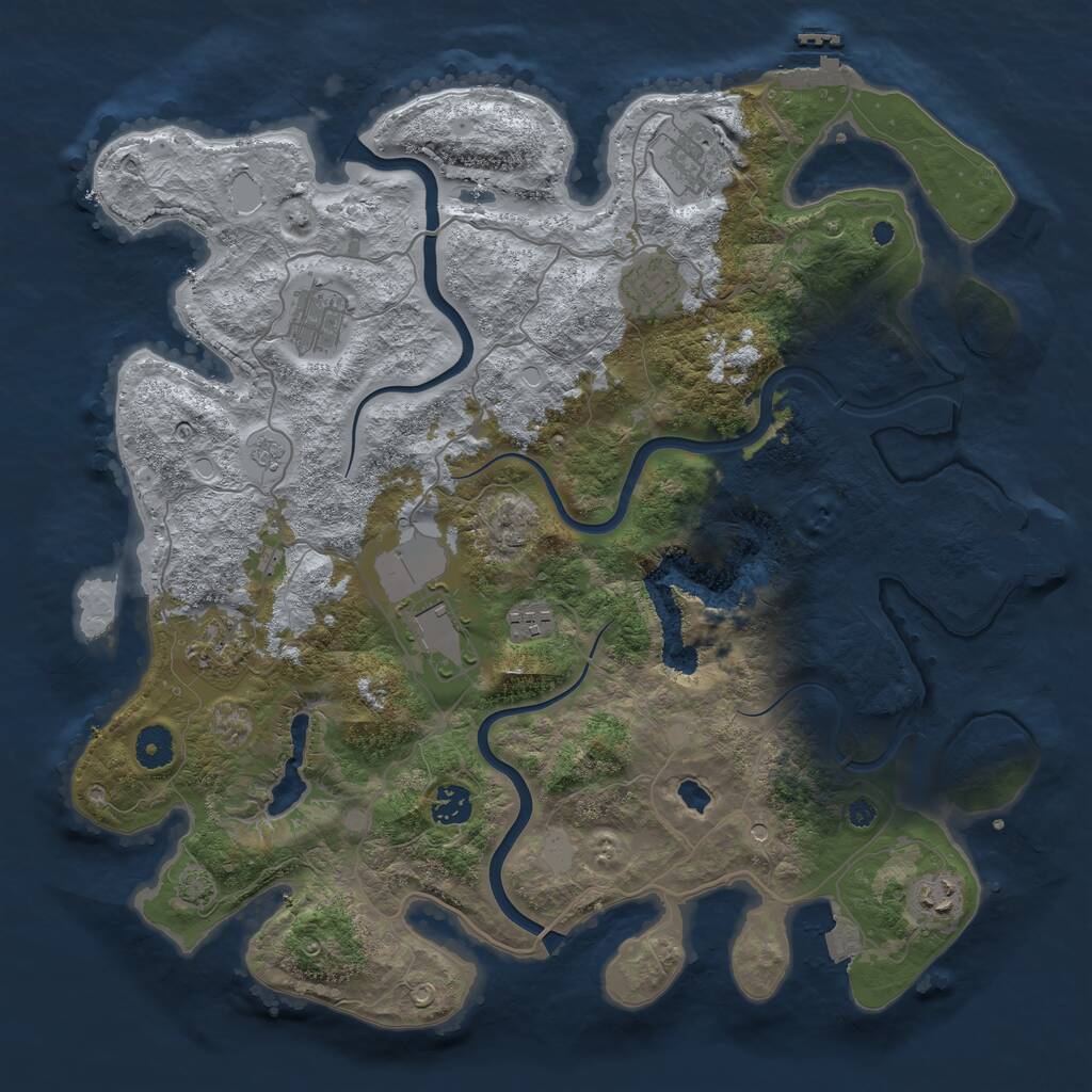 Rust Map: Procedural Map, Size: 4000, Seed: 1630549537, 14 Monuments