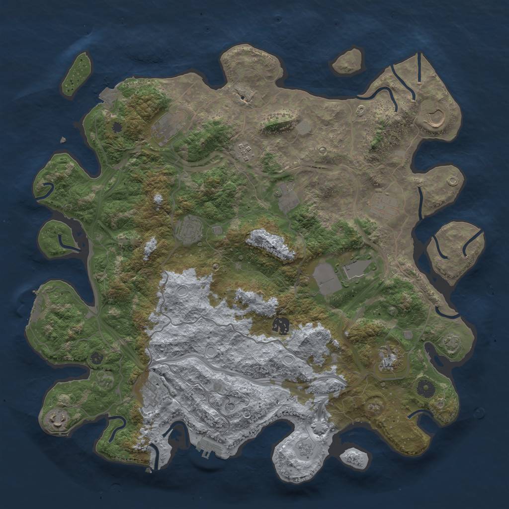 Rust Map: Procedural Map, Size: 4250, Seed: 309618774, 19 Monuments