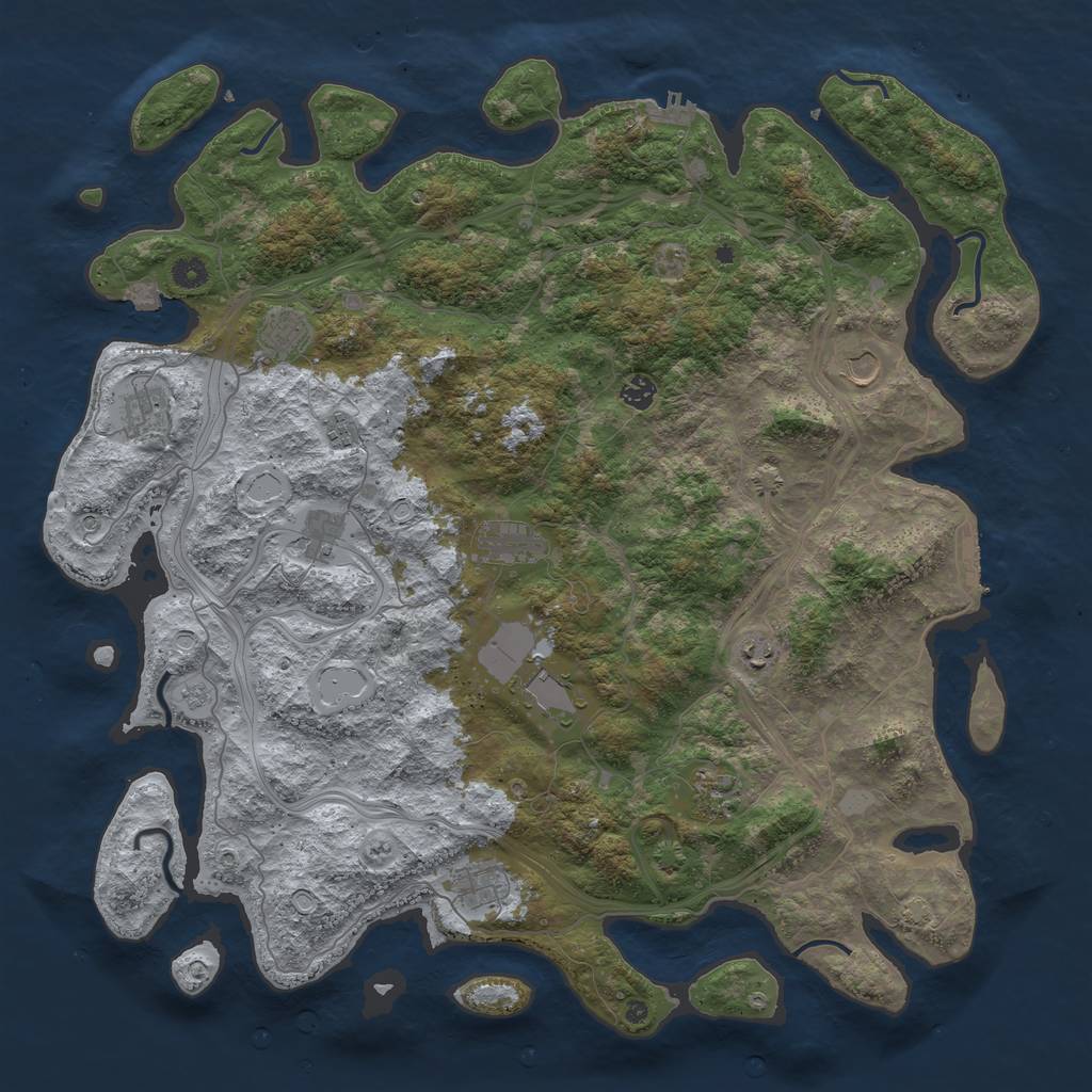 Rust Map: Procedural Map, Size: 4800, Seed: 858837151, 19 Monuments