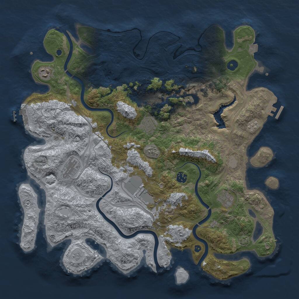 Rust Map: Procedural Map, Size: 4250, Seed: 1642726087, 15 Monuments